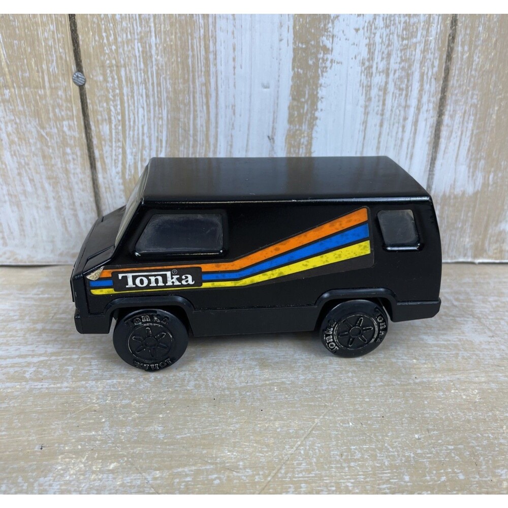 Tonka Porthole Van 1979 Black W/ Stripes 5" Long